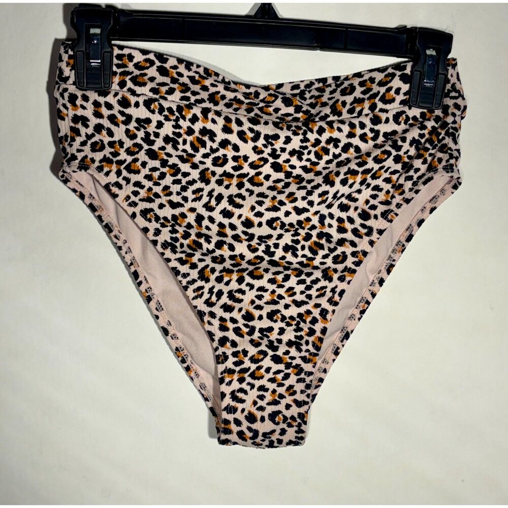 Xhilaration Leopard Print Bikini Bottoms Womens Medium High Cut Swim Bottom